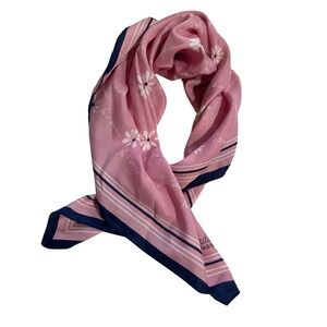 Rivateade Paris Pink Floral Square Scarf 26x26 Je Taime Print Lightweight Access